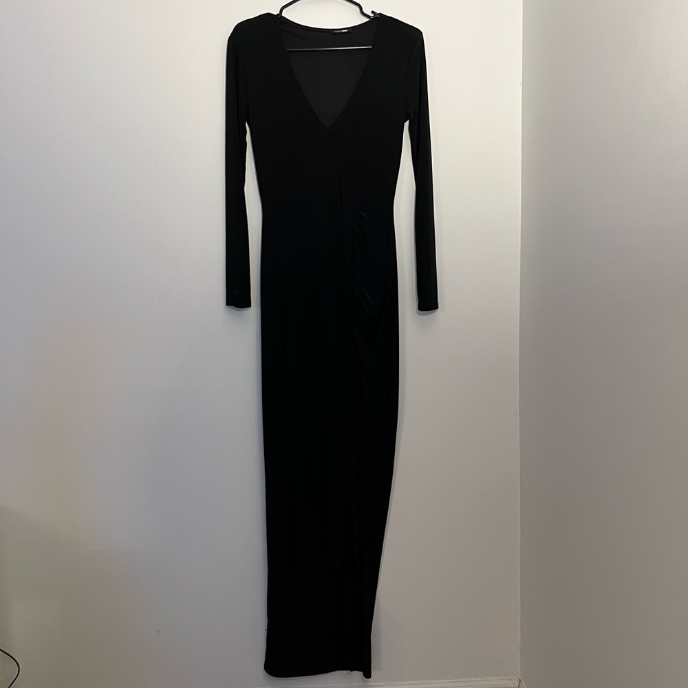 Fashion Nova Black Slit Dress